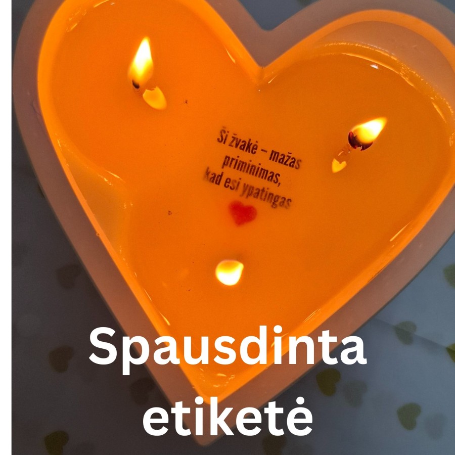 Rankų darbo žvakė Širdis su slapta žinute Rankų darbo žvakė Širdis su slapta žinute